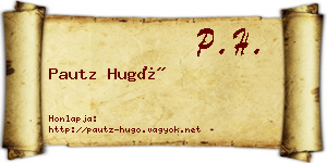 Pautz Hugó névjegykártya